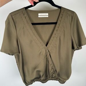 Olive Green Silky Top